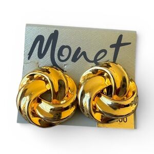 Monet Gold-Tone Twisted Knot Clip-On Earrings